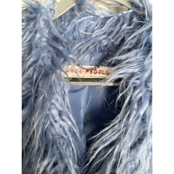 Free People Renata Fur Coat Jacket Oversized Taylor Swift Size XS NWT Blue Lined - Picture 7 of 7